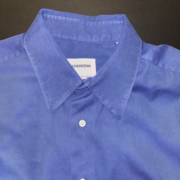 Lorenzini‎ Blue Button Up Dress Shirt 100% Cotton Made In Italy Size 41 - Picture 6 of 10